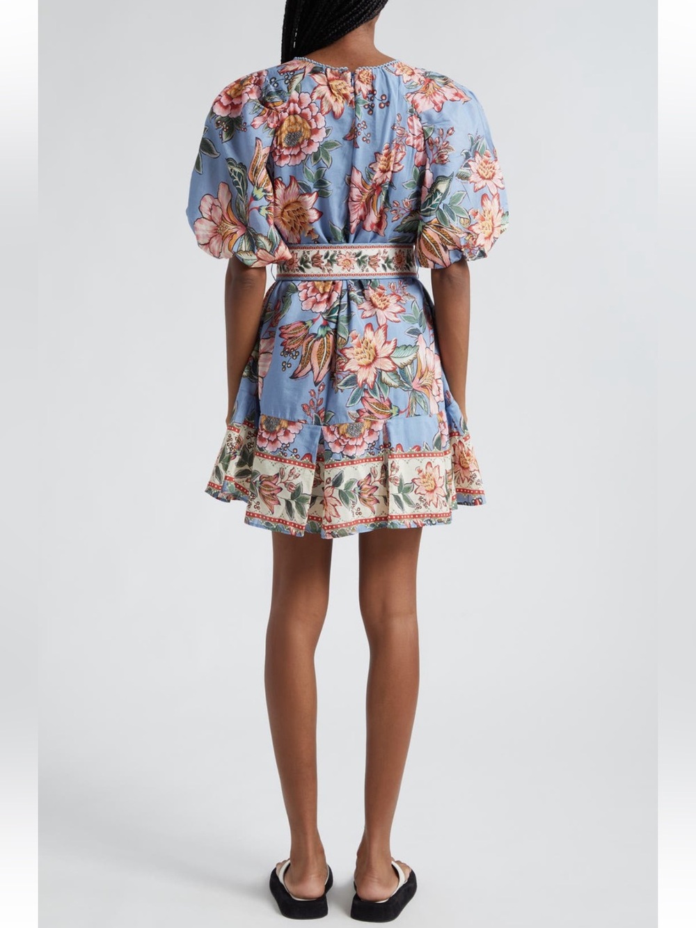 NWT FARM Rio Wonderful Bouquet Floral Belted Minidress SZ L - Picture 2 of 13